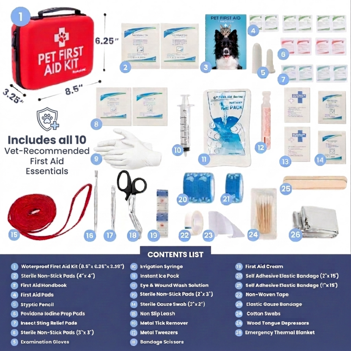 The Flauntly Paws First Aid Kit — Vet-Approved Emergency Kit for Dogs & Cats