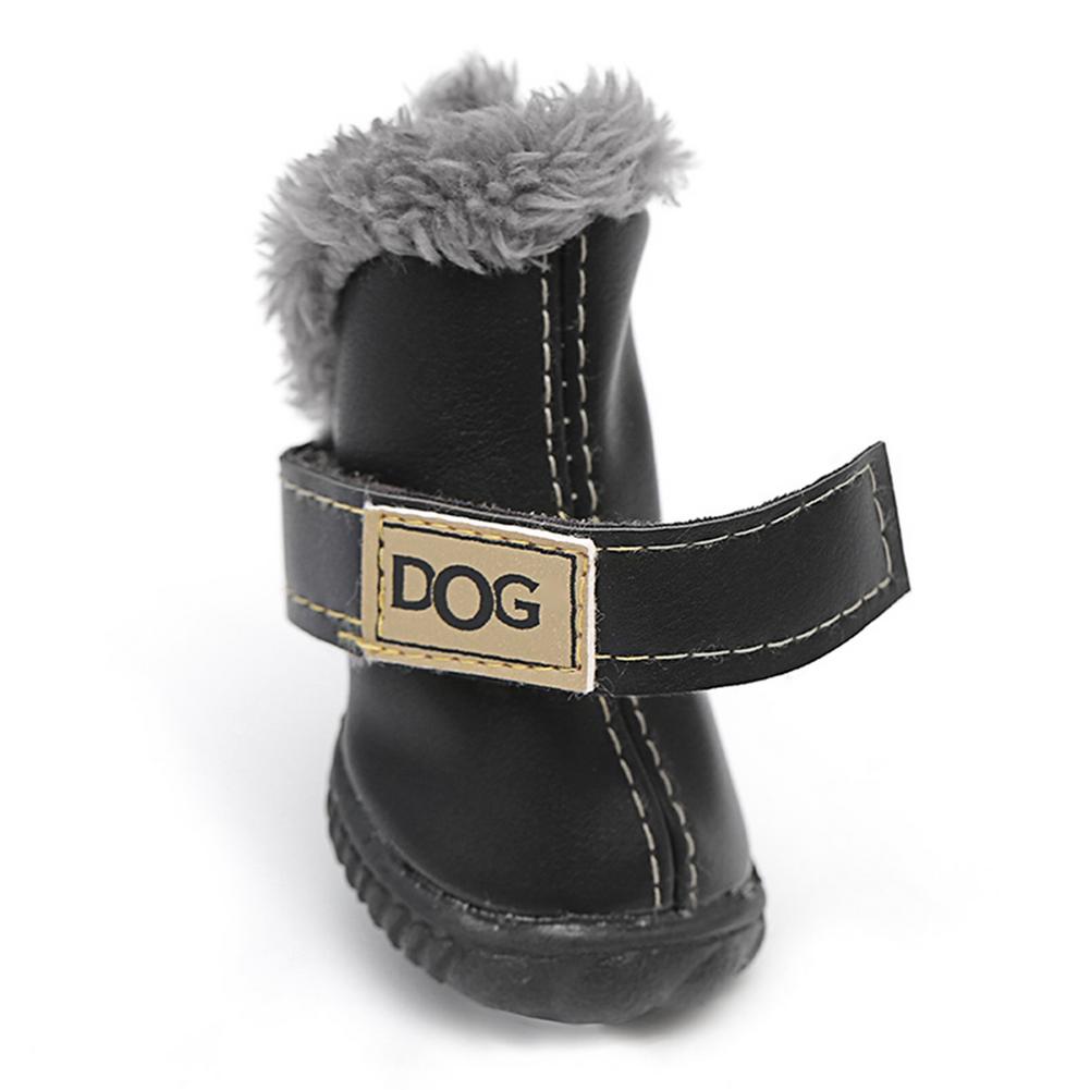 Waterproof Fleece-Lined Dog Snow Boots | Anti-Slip Winter Paw Protection (4-Pack)