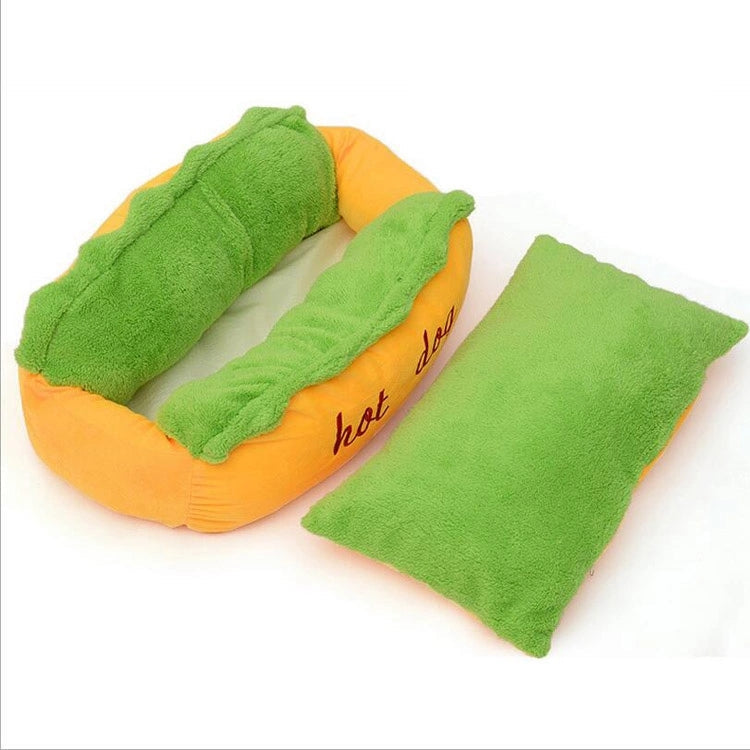 Hot Dog Pet Bed | Cozy Novelty Dog Bed | Small to Medium Dogs