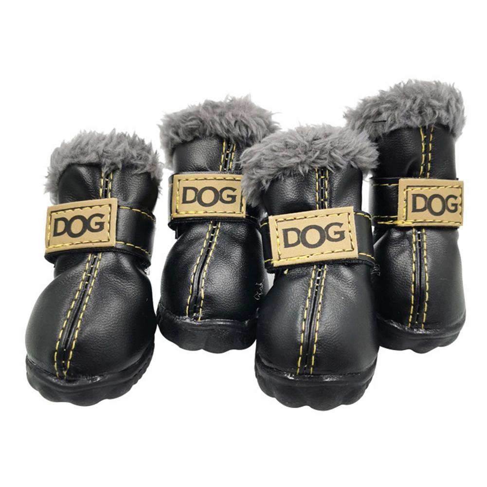 Waterproof Fleece-Lined Dog Snow Boots | Anti-Slip Winter Paw Protection (4-Pack)