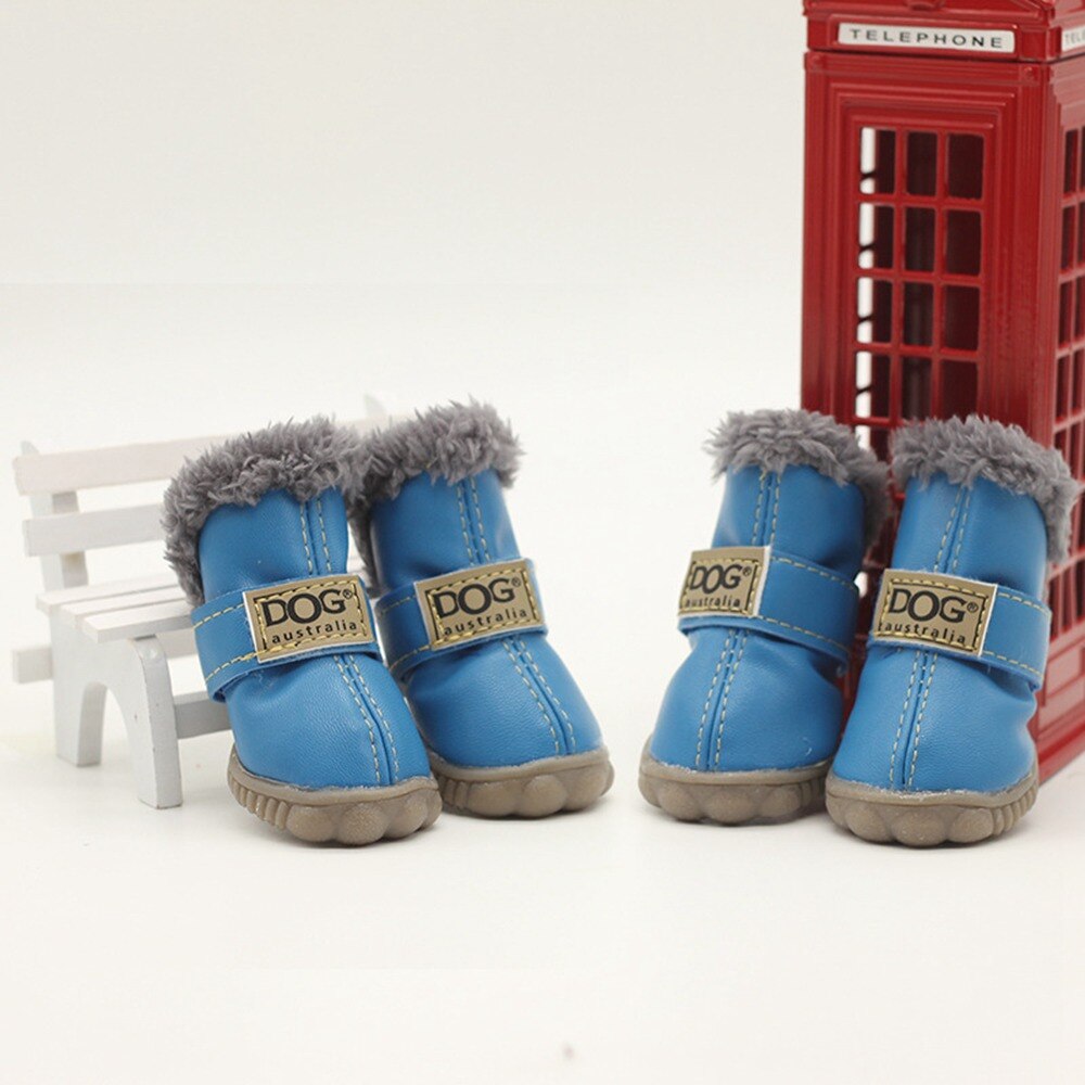 Waterproof Fleece-Lined Dog Snow Boots | Anti-Slip Winter Paw Protection (4-Pack)