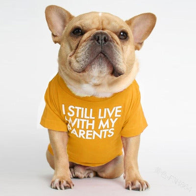 "I Still Live With My Parents" Dog T-Shirt