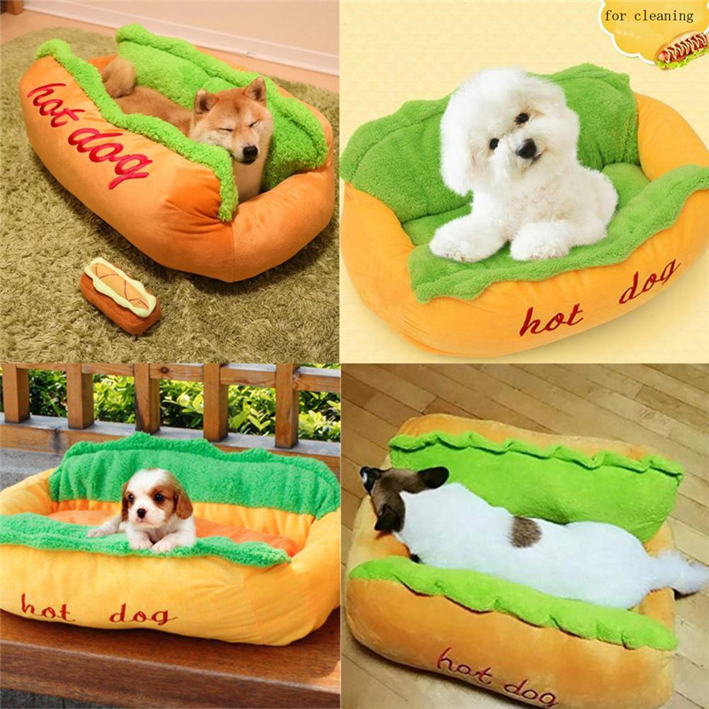Hot Dog Pet Bed | Cozy Novelty Dog Bed | Small to Medium Dogs