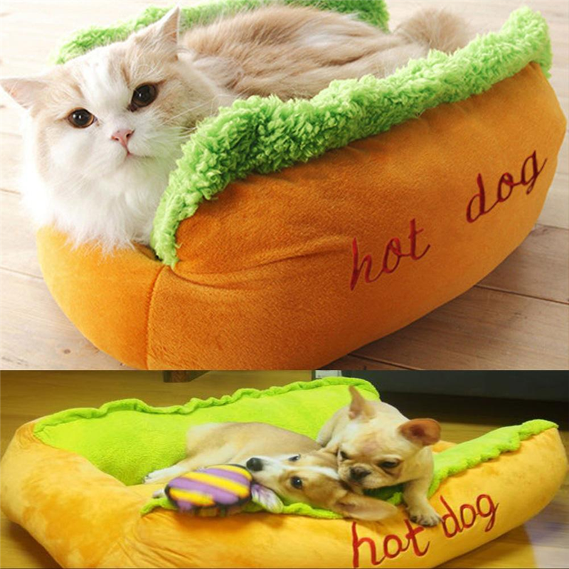 Hot Dog Pet Bed | Cozy Novelty Dog Bed | Small to Medium Dogs