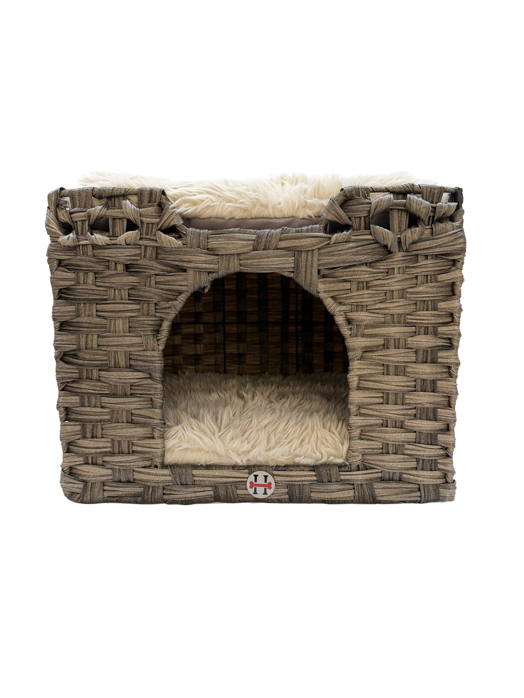 Handwoven Cat House with Cushioned Perch | Cozy Hideaway Den