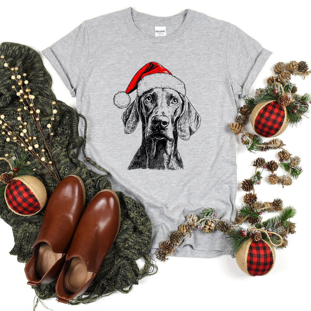 Weimaraner Santa Christmas Tee