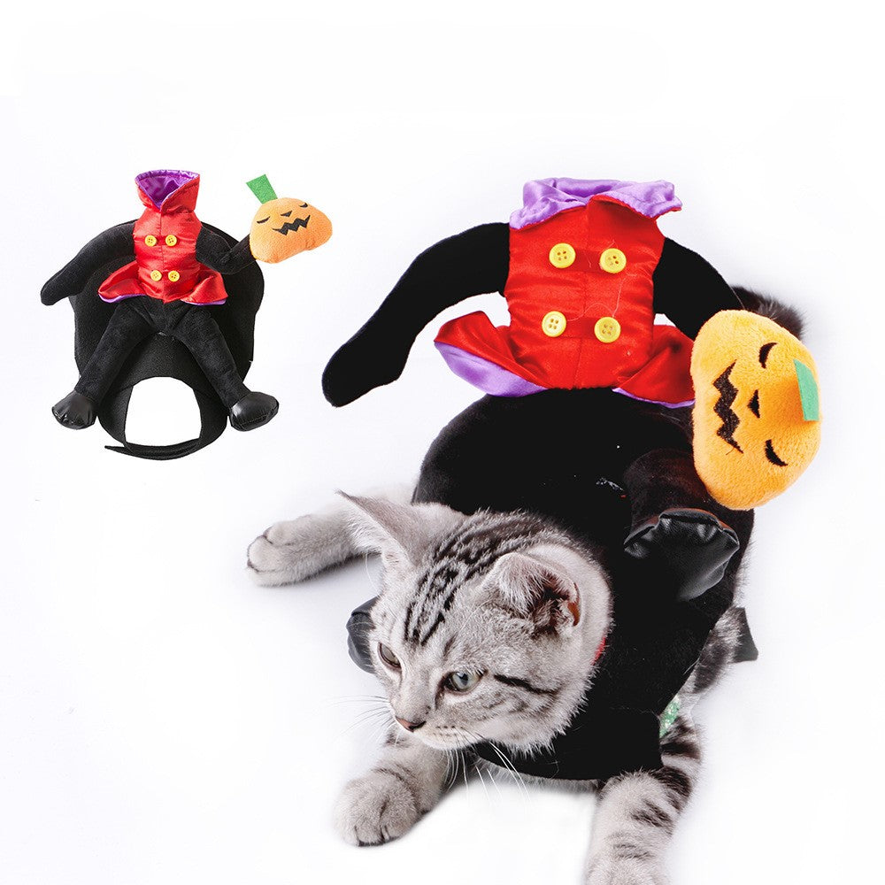 Dog Halloween Costume | Headless Rider with Plush Pumpkin Prop | Sizes S–XL