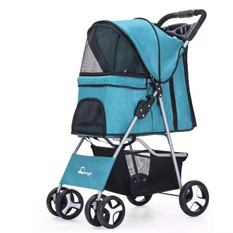 Flauntly Paws Foldable Pet Stroller with Storage Basket