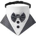 Gray Stripe Dog Bow Tie Collar