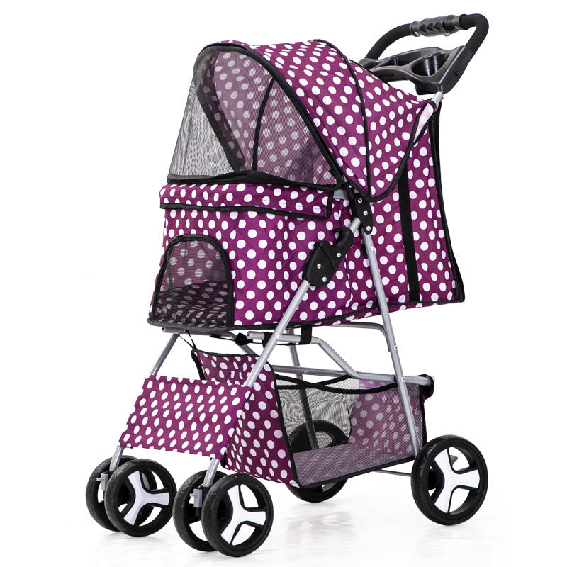 Flauntly Paws Foldable Pet Stroller with Storage Basket