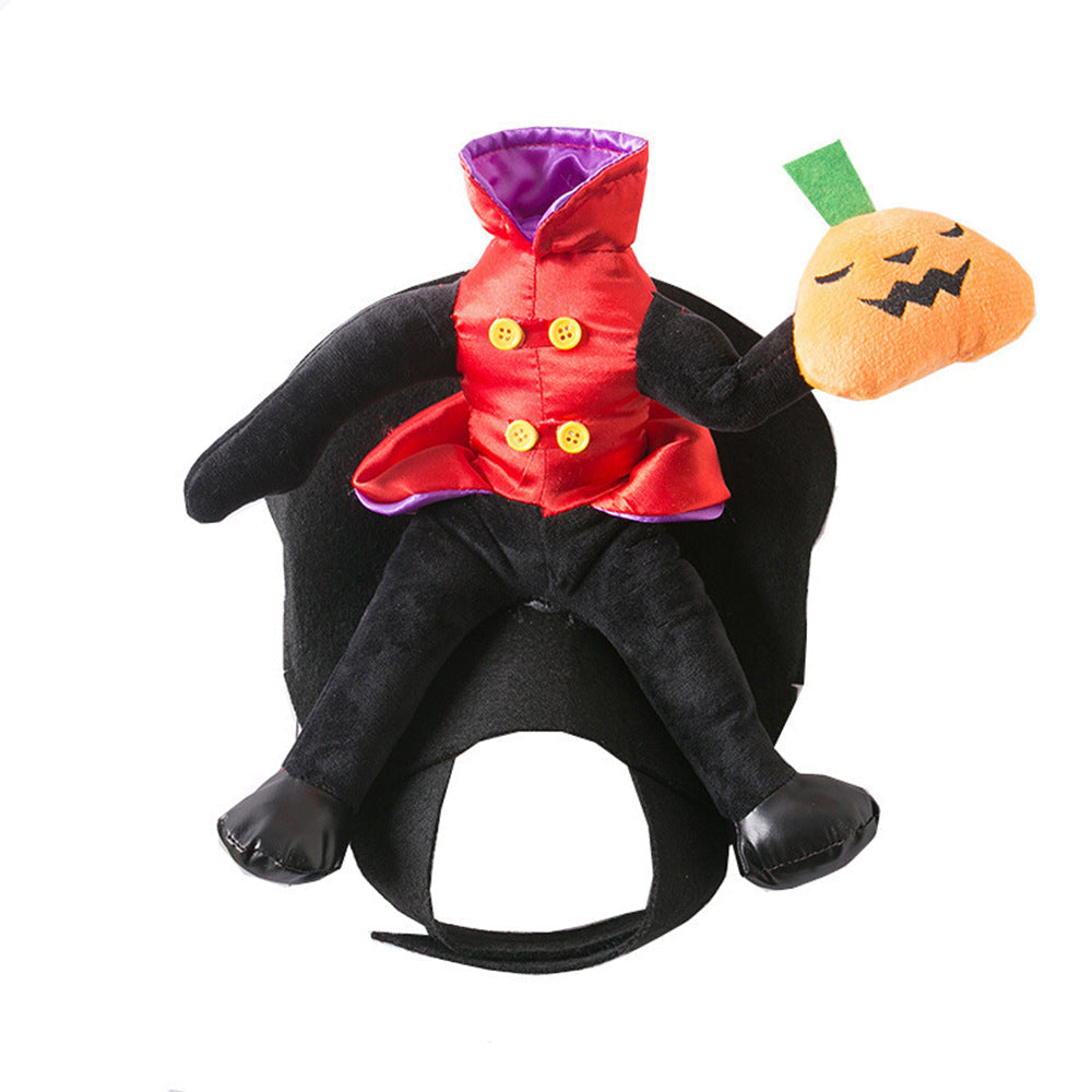 Dog Halloween Costume | Headless Rider with Plush Pumpkin Prop | Sizes S–XL