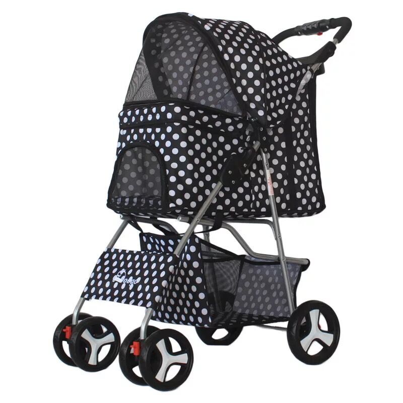 Flauntly Paws Foldable Pet Stroller with Storage Basket
