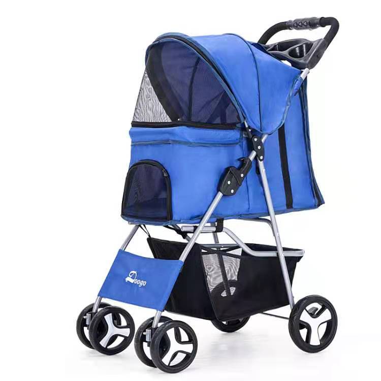 Flauntly Paws Foldable Pet Stroller with Storage Basket