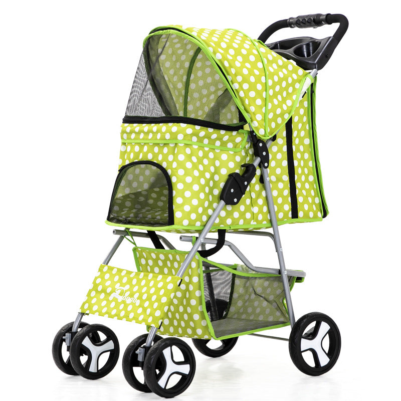 Flauntly Paws Foldable Pet Stroller with Storage Basket