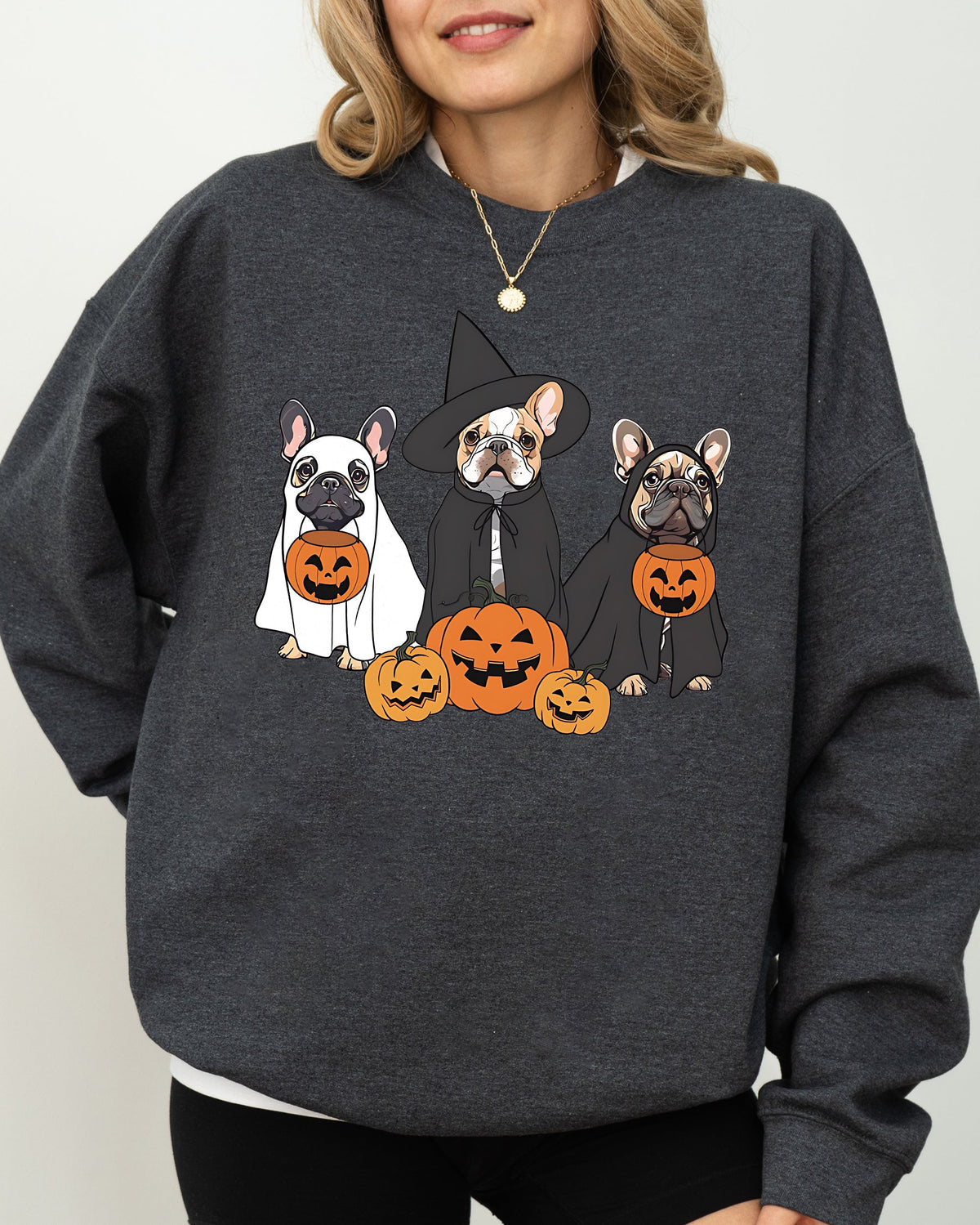 Frenchie Halloween Sweatshirt | Dog Halloween Graphic Tee | French Bulldog Gift