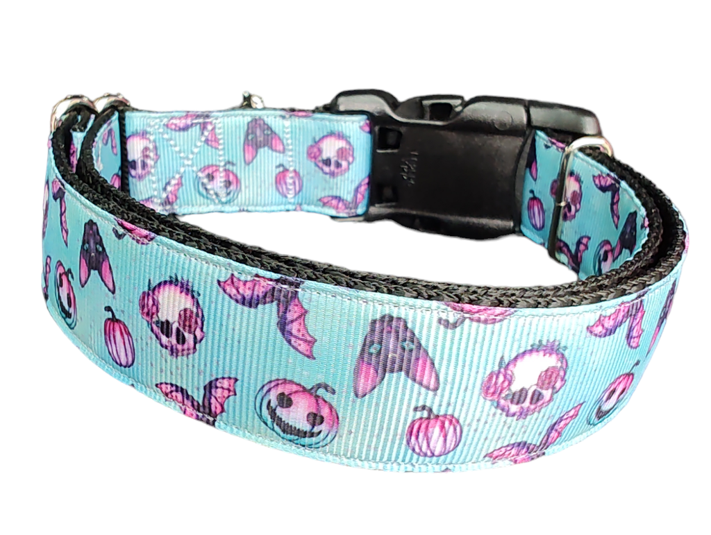 Spooky Season Dog Collar — Halloween Blue