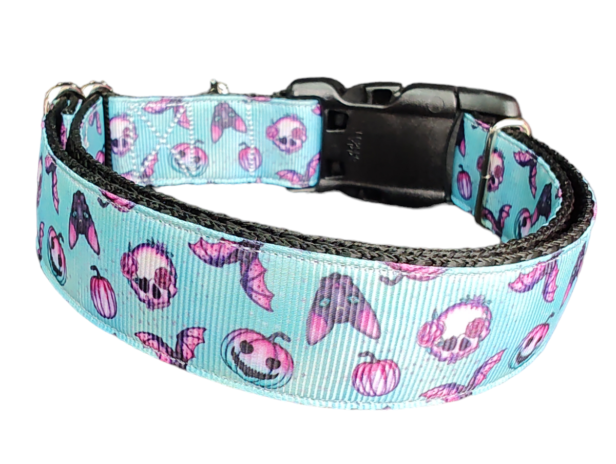 Spooky Season Dog Collar — Halloween Blue