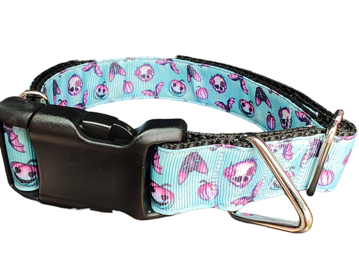 Spooky Season Dog Collar — Halloween Blue