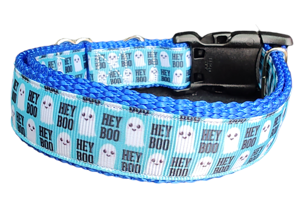 Halloween "Hey BOO!" Dog Collar — Handmade in the USA