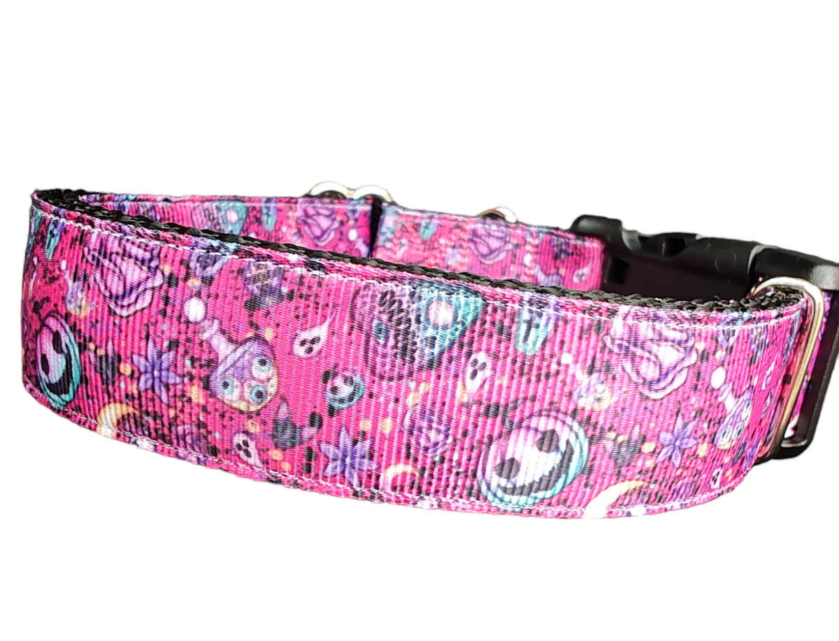 Halloween Pink Paranormal Dog Collar — Handmade in the USA