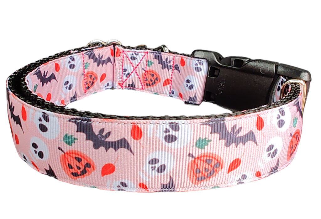 Spooky Friends Dog Collar — Halloween Autumn Print