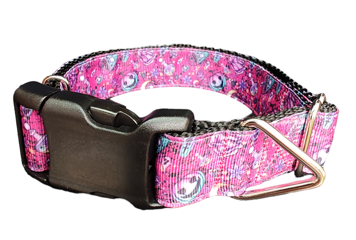 Halloween Pink Paranormal Dog Collar — Handmade in the USA