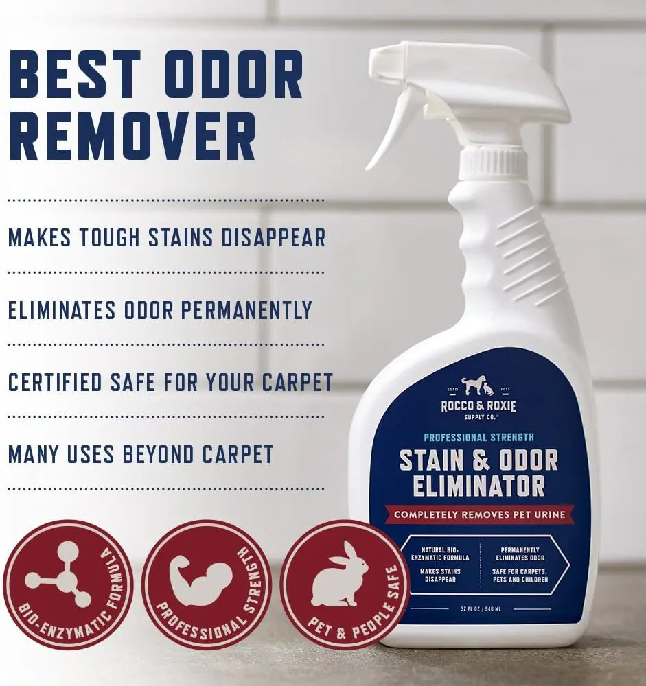Rocco & Roxie Pet Stain & Odor Eliminator 32oz Enzyme Carpet Cleaner Spray