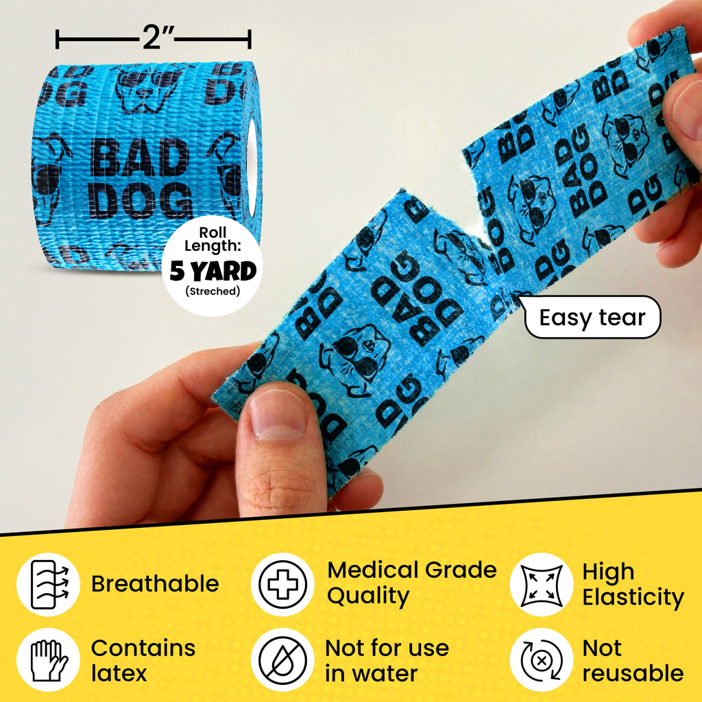 Oops Wraps™ | Non-Stick Dog Bandage Wrap | Funny Vet Wrap for Dogs | 6 & 12 Pack