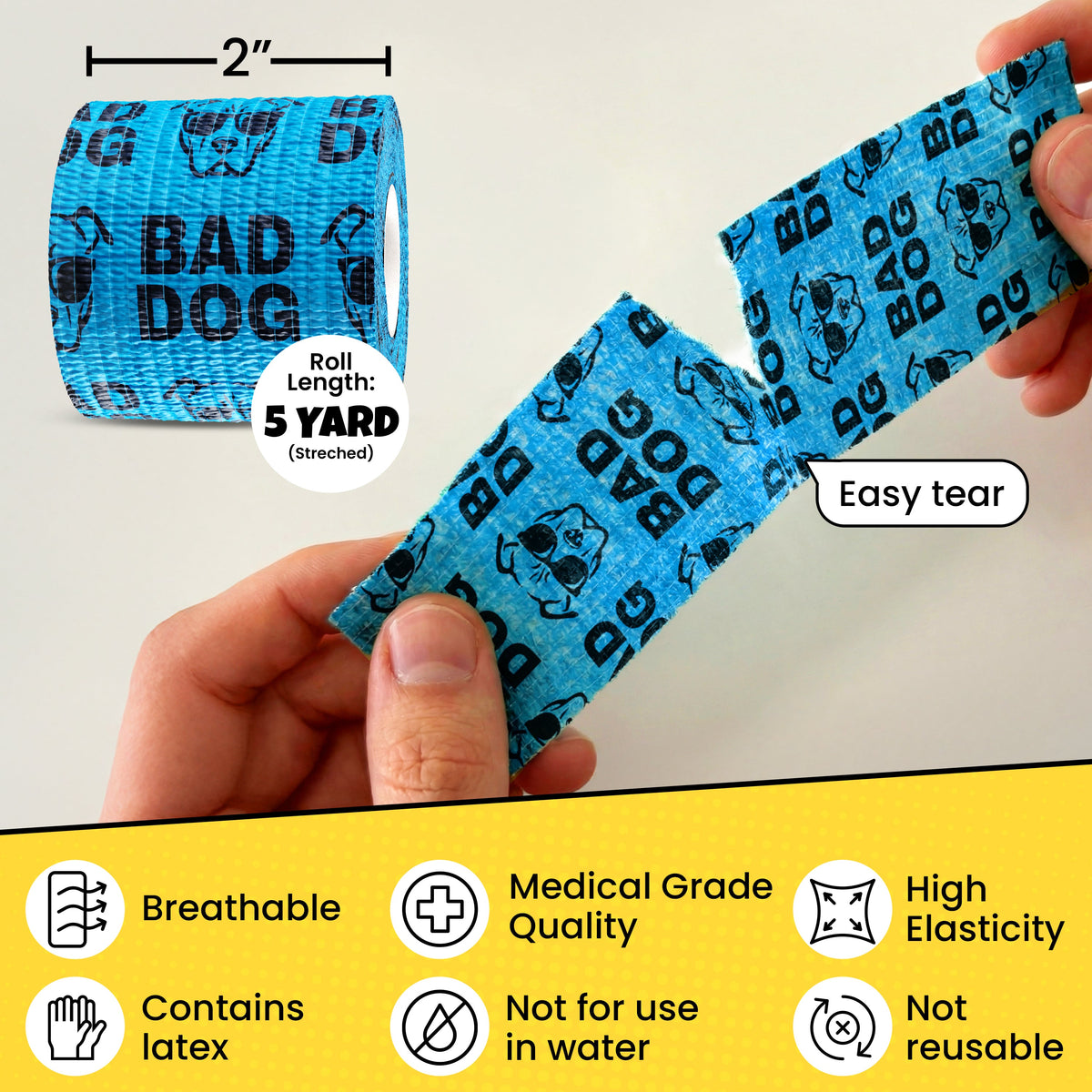 Oops Wraps™ | Non-Stick Dog Bandage Wrap | Funny Vet Wrap for Dogs | 6 & 12 Pack
