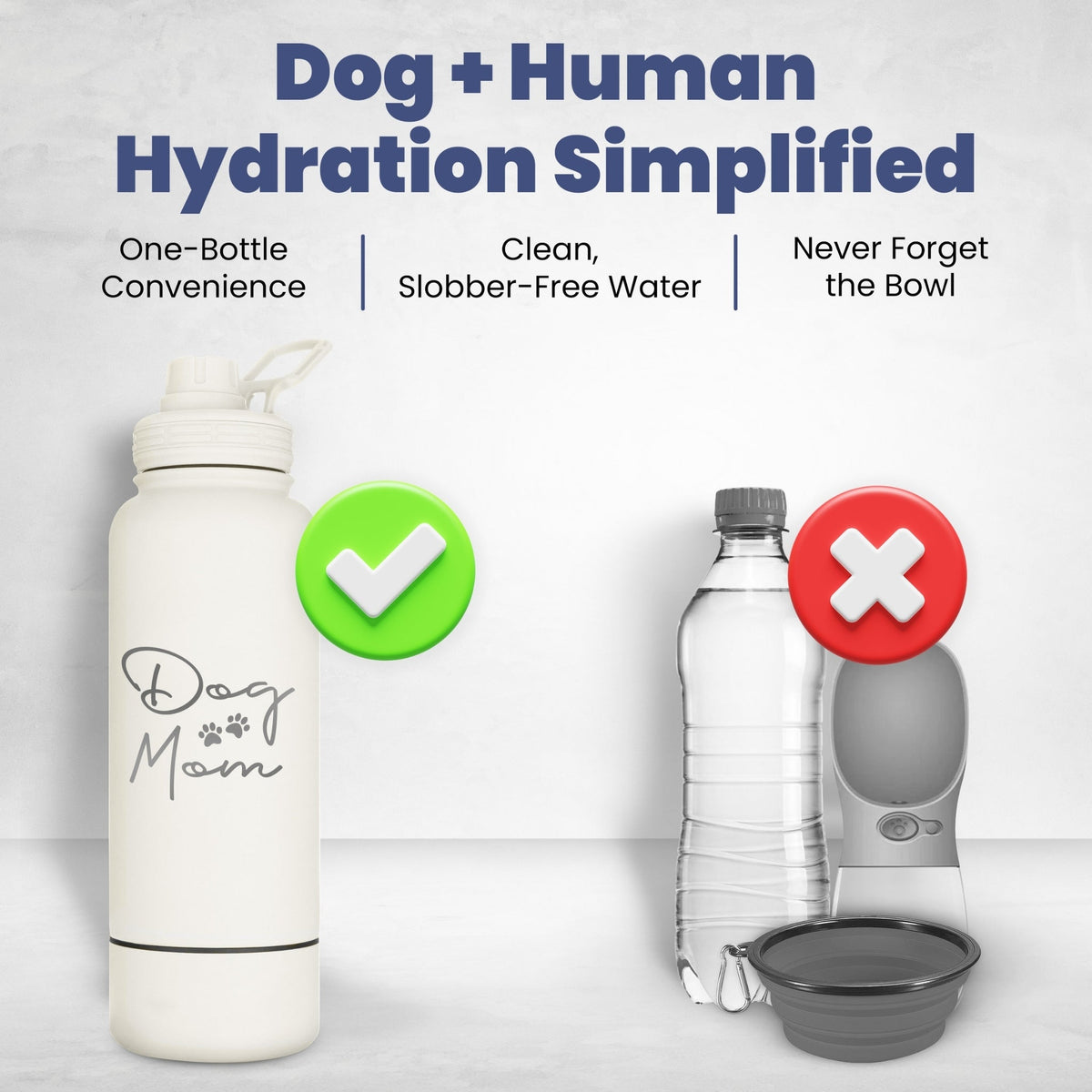 Dog + Human Water Bottle with Detachable Bowl