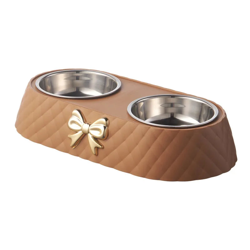 Bow-Tie Double Pet Feeding Bowl