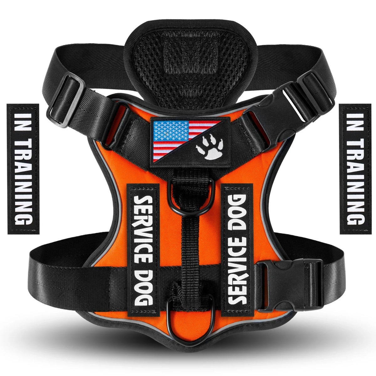 The Flauntly Paws Service Vest Harness — Reflective Oxford Harness with Patches for Dogs