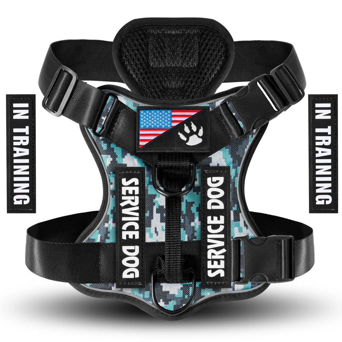 The Flauntly Paws Service Vest Harness — Reflective Oxford Harness with Patches for Dogs
