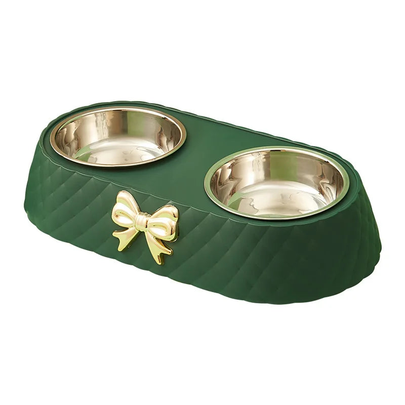 Bow-Tie Double Pet Feeding Bowl