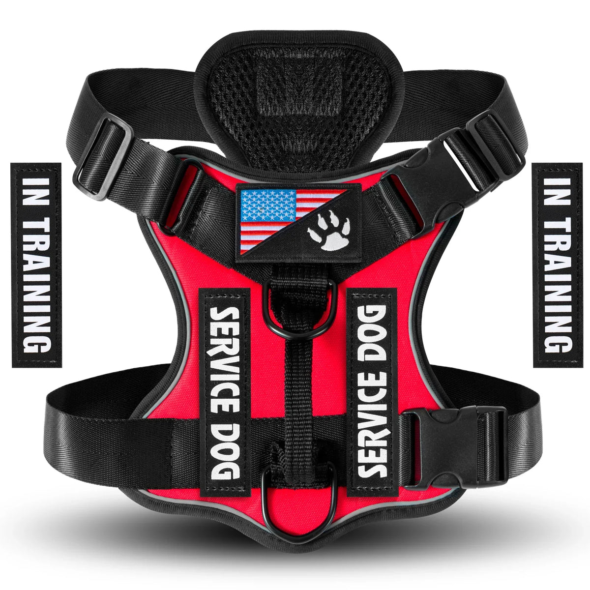 The Flauntly Paws Service Vest Harness — Reflective Oxford Harness with Patches for Dogs