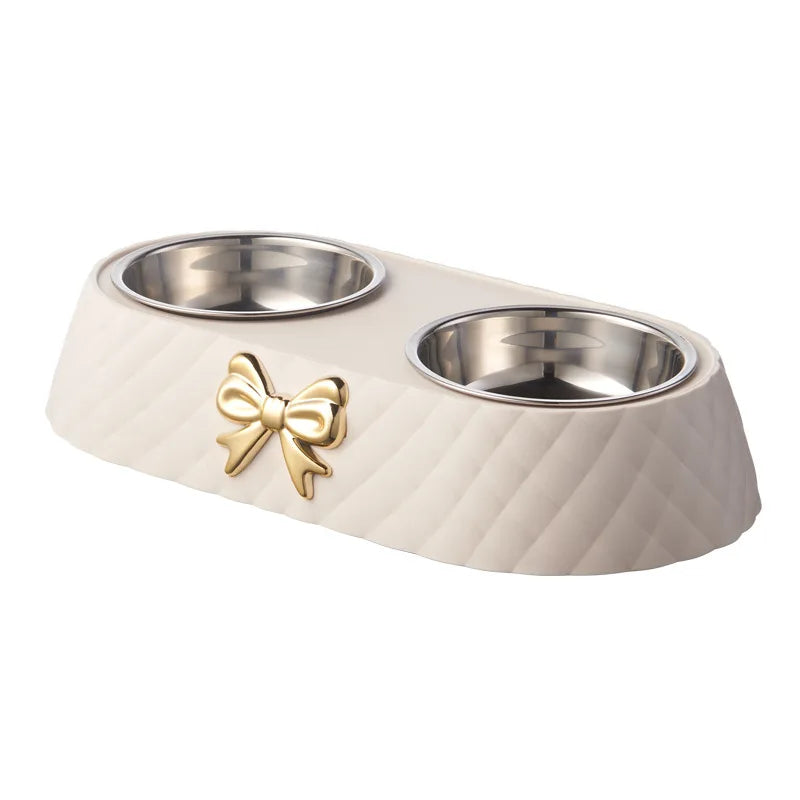 Bow-Tie Double Pet Feeding Bowl