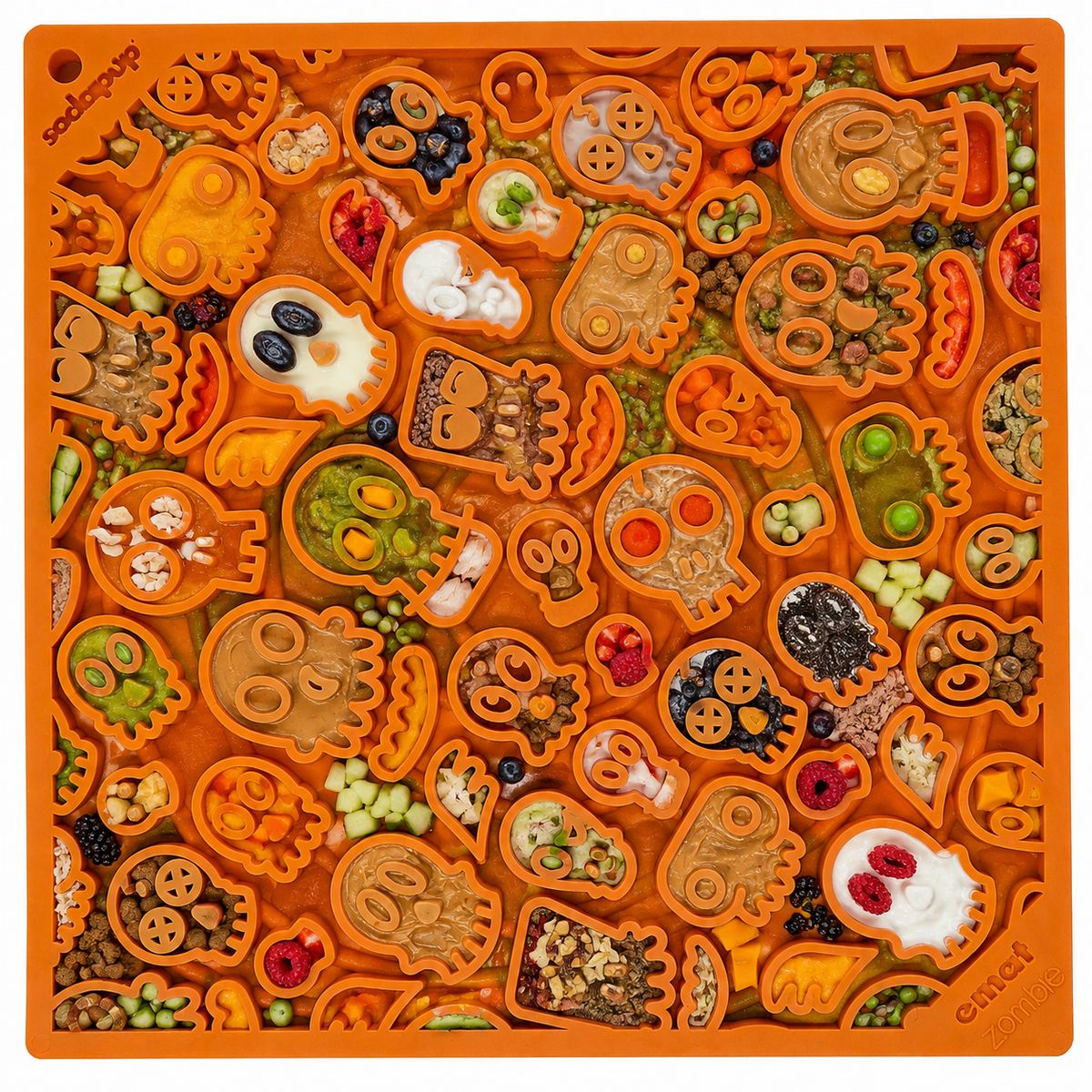 SodaPup Zombie eMat — Halloween Enrichment Lick Mat for Dogs & Cats