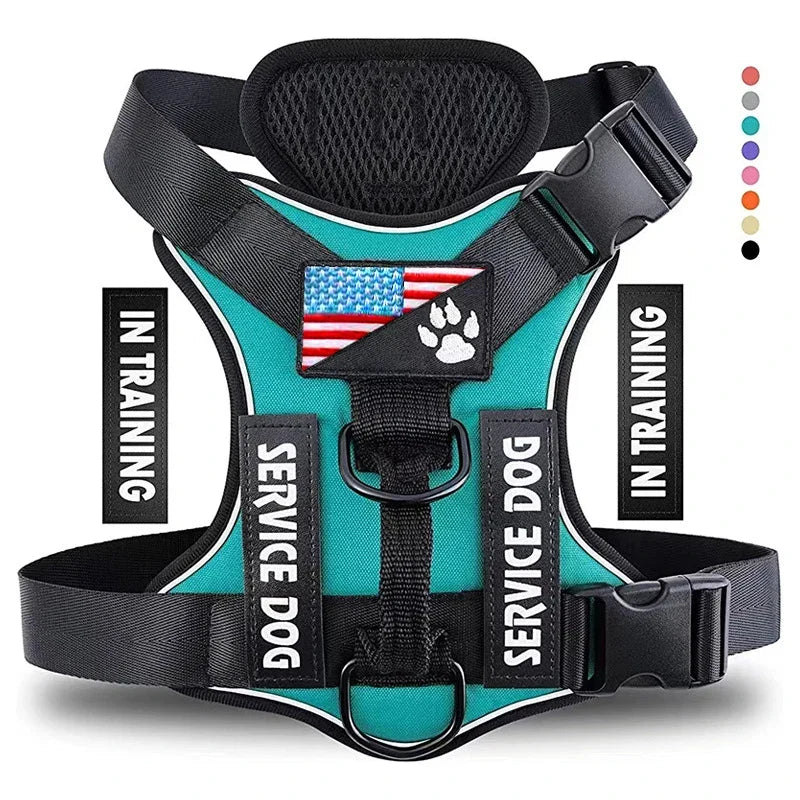 The Flauntly Paws Service Vest Harness — Reflective Oxford Harness with Patches for Dogs