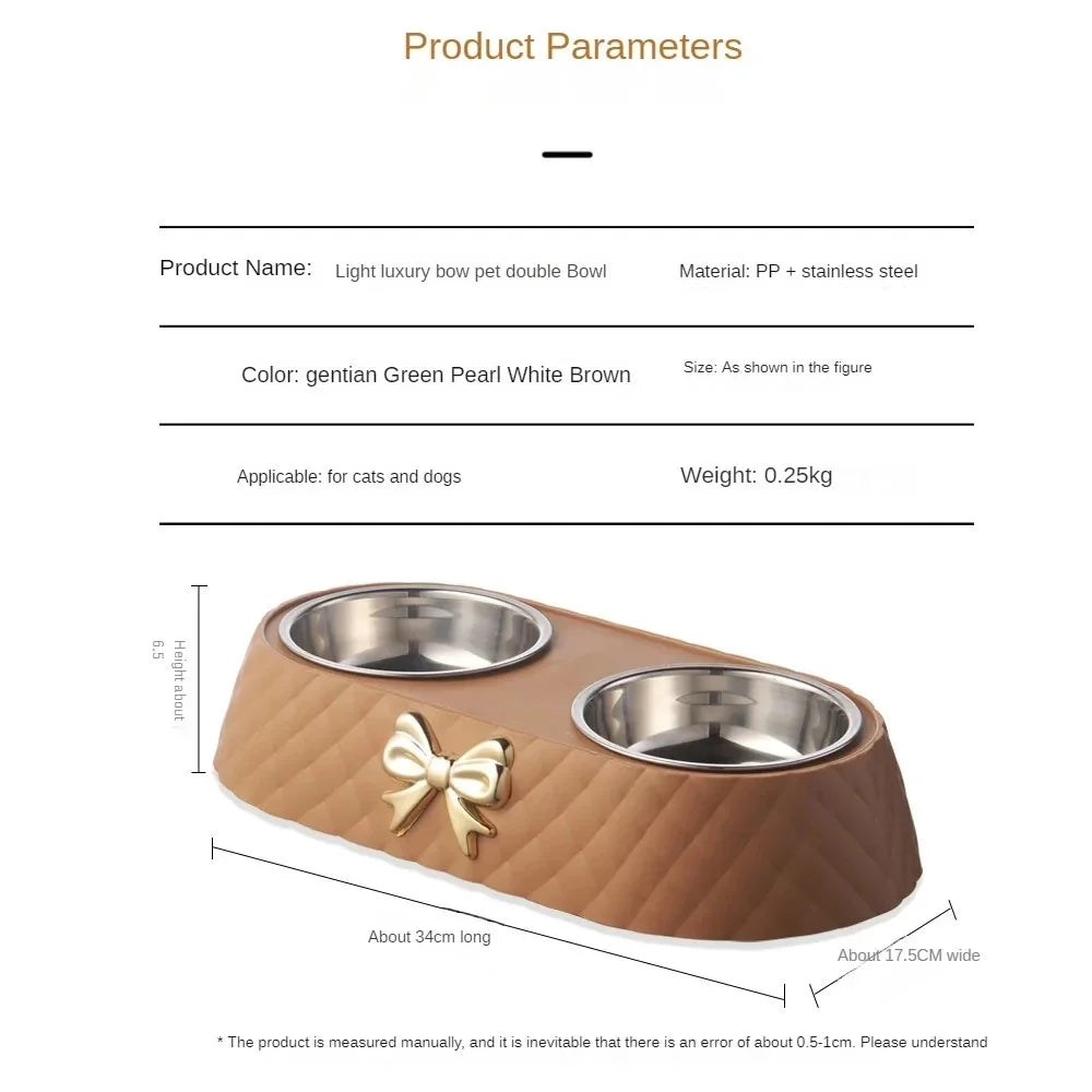 Bow-Tie Double Pet Feeding Bowl