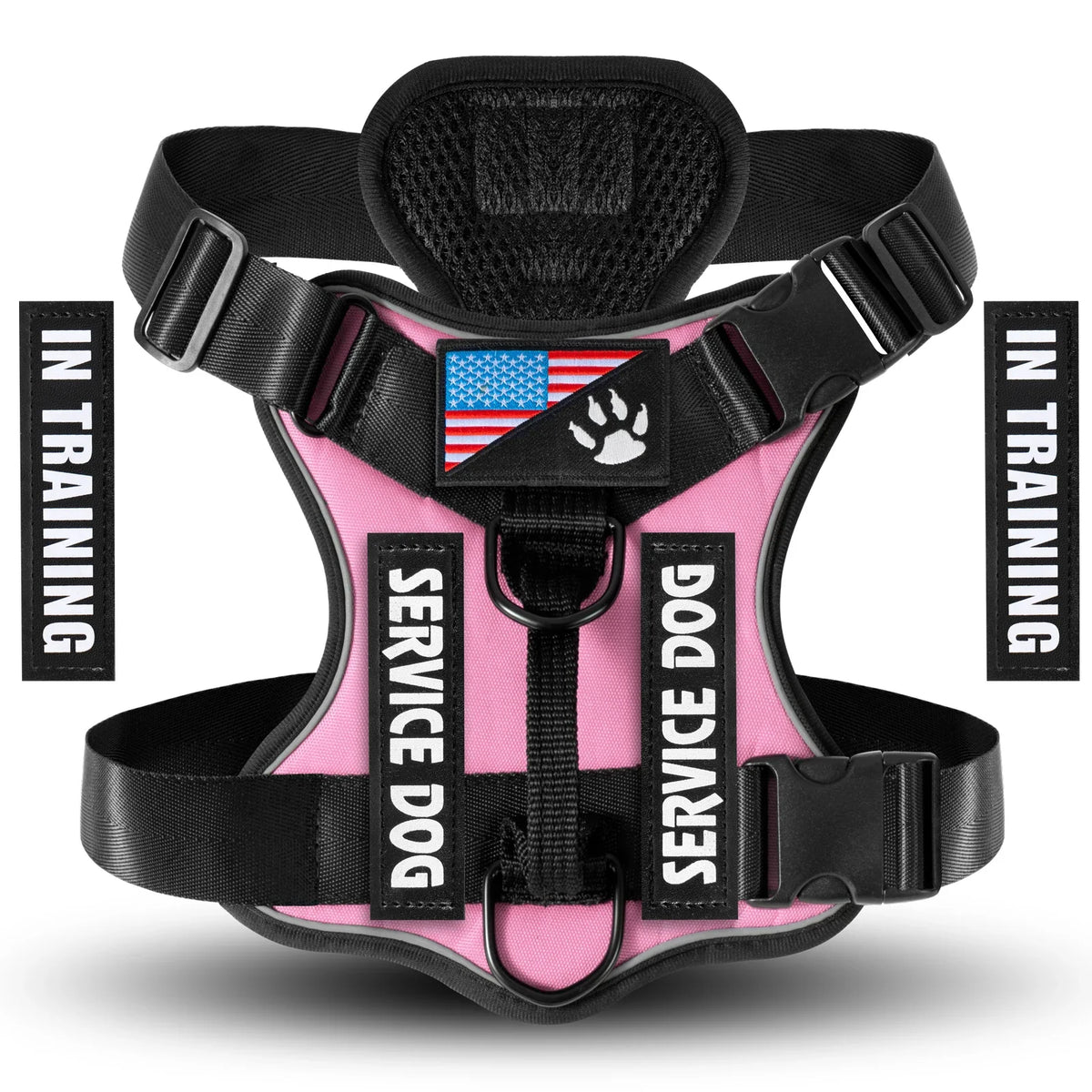 The Flauntly Paws Service Vest Harness — Reflective Oxford Harness with Patches for Dogs
