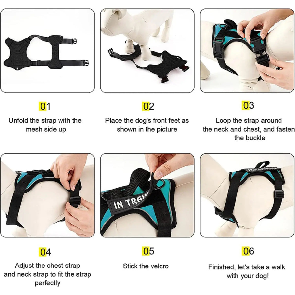 The Flauntly Paws Service Vest Harness — Reflective Oxford Harness with Patches for Dogs
