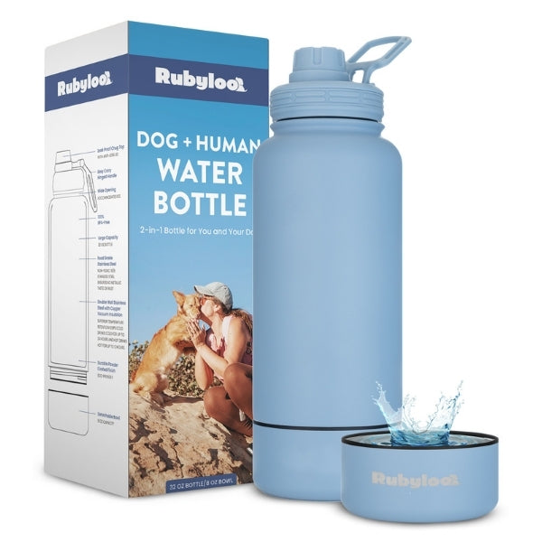 Dog + Human Water Bottle with Detachable Bowl
