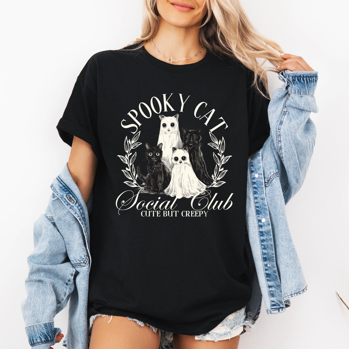 Spooky Cat Social Club Halloween Graphic Tee
