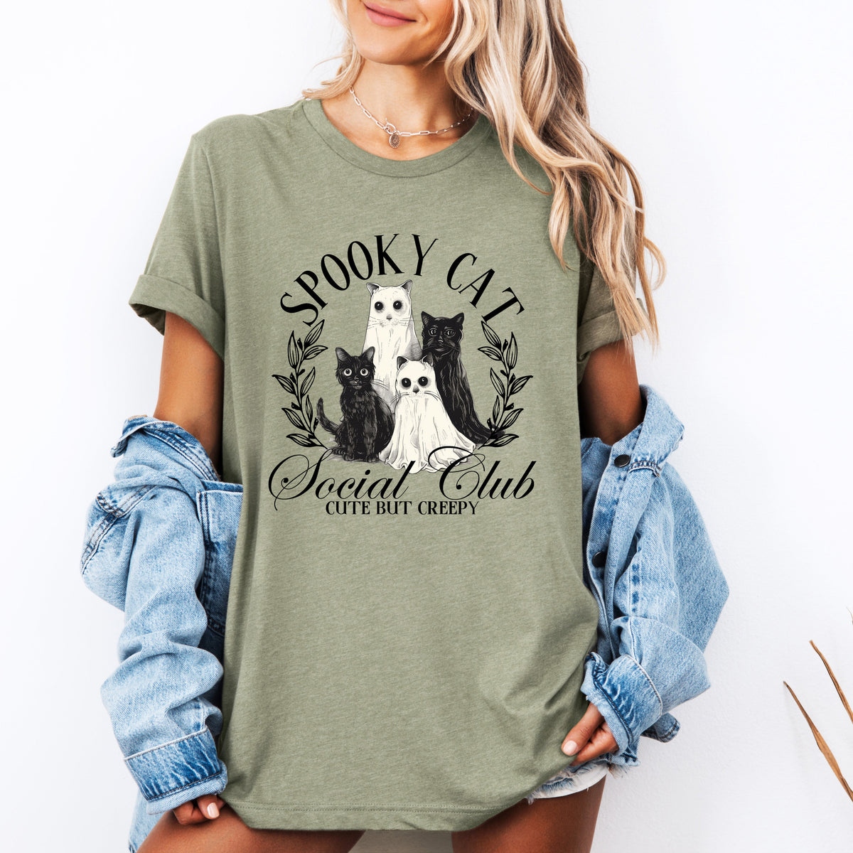 Spooky Cat Social Club Halloween Graphic Tee