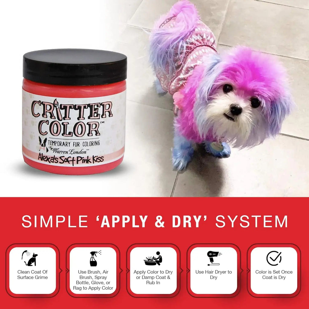 Temporary Pet Fur Dye | Washable & Non-Toxic | 4 oz | 8 Shades