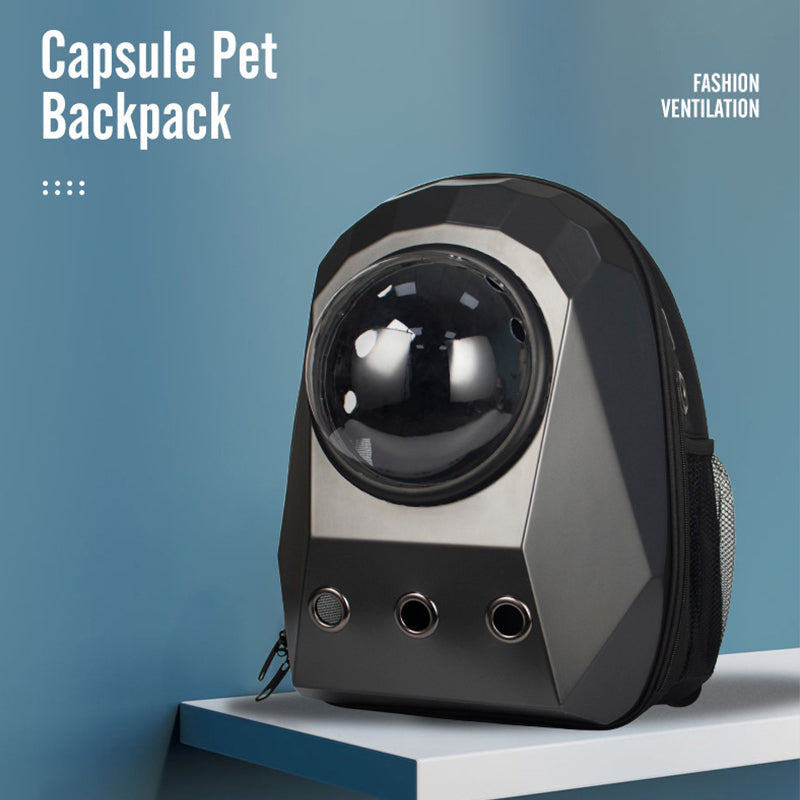 Space Capsule Pet Backpack – Transparent Bubble Carrier for Cats & Dogs