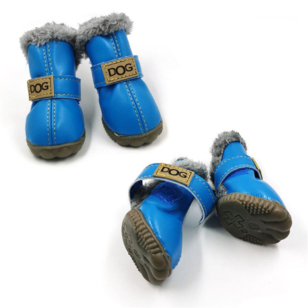 Waterproof Fleece-Lined Dog Snow Boots | Anti-Slip Winter Paw Protection (4-Pack)