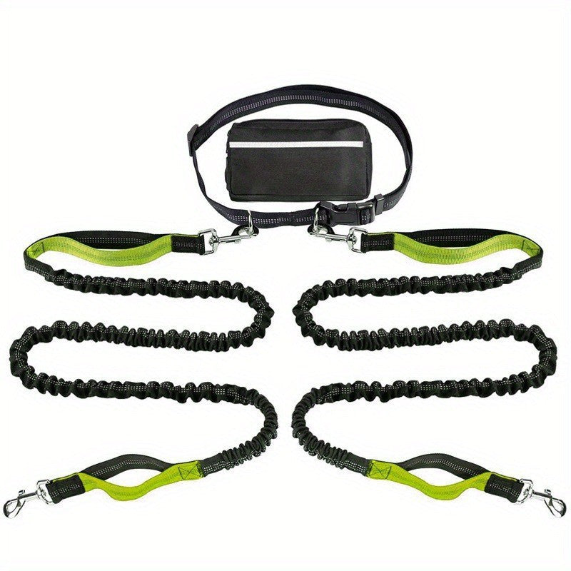 Reflective Running Leash Set with Waist Bag