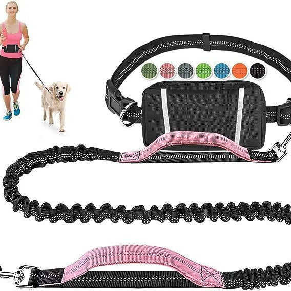 Reflective Running Leash Set with Waist Bag