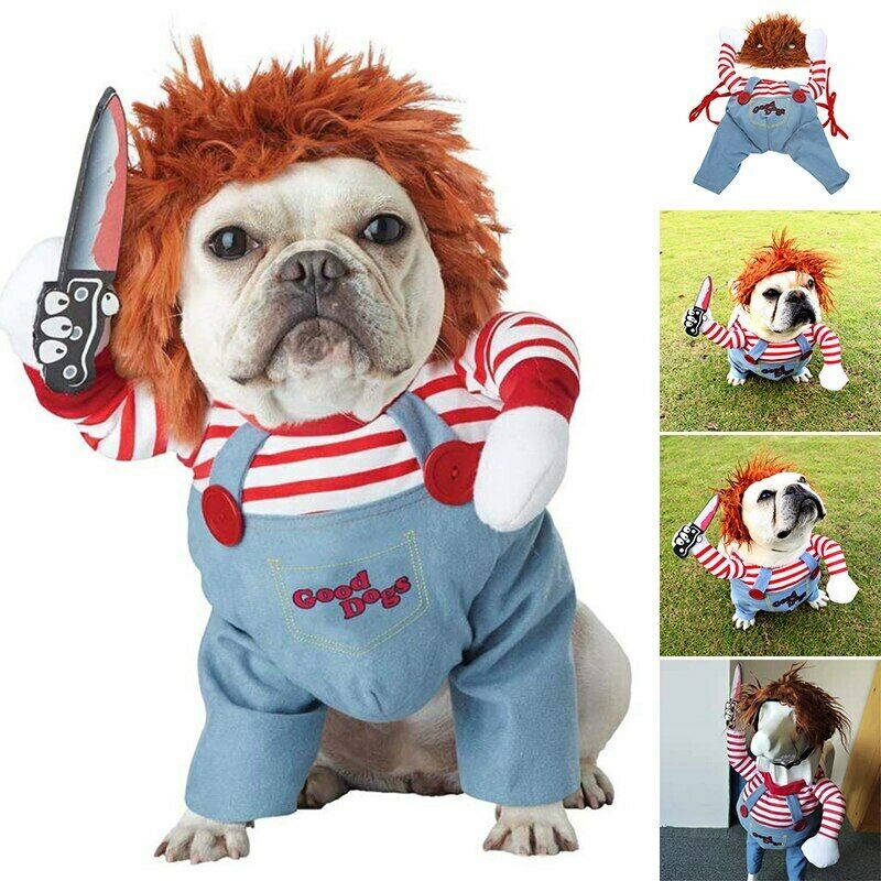 Rider & Doll Halloween Dog Costume — Cowboy Horseman or Chucky-Style